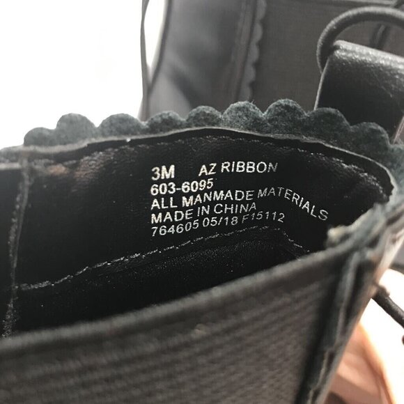 Arizona Ribbon Ankle Boots Booties Womens 3M Black Almond Toe Zip Up New - Picture 10 of 10